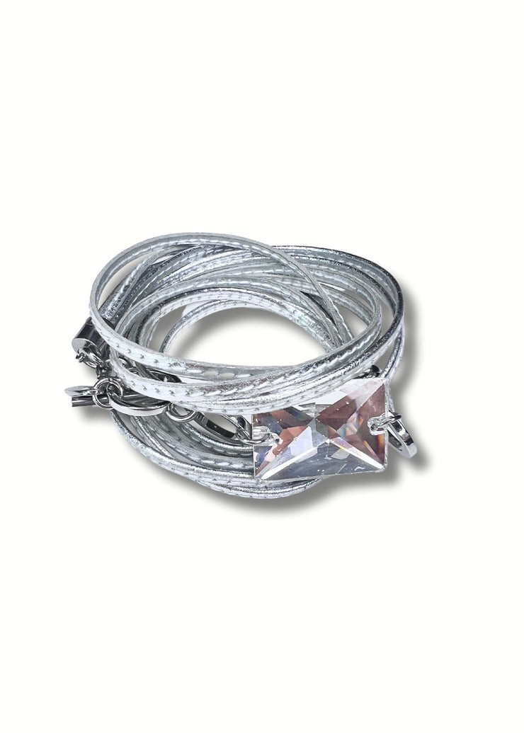 Crystal Wrap Bracelet | Silver