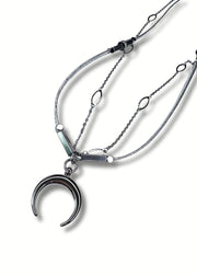 Long Horn Necklace | Silver