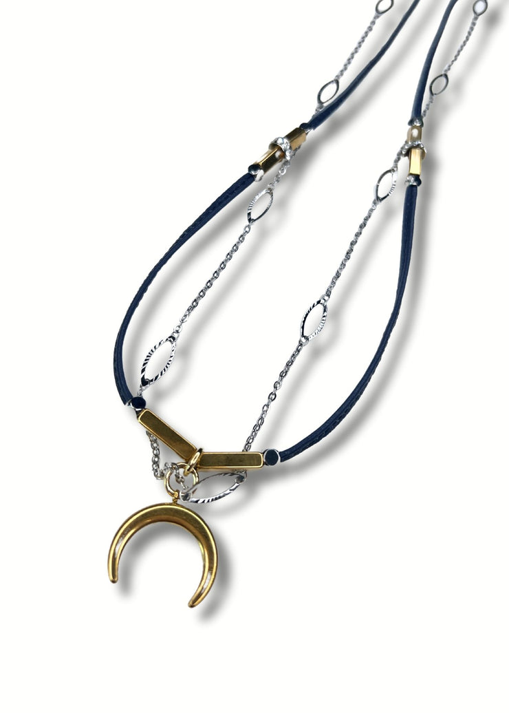 Long Horn Necklace | Mix Metal