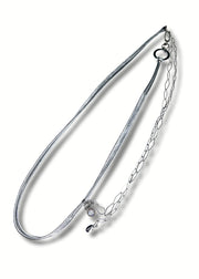 Tube Leather Chain Belt | Silver