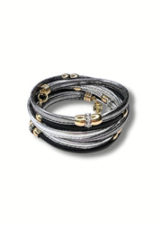 Multi Barrel Coil Bracelet | Mix Metal