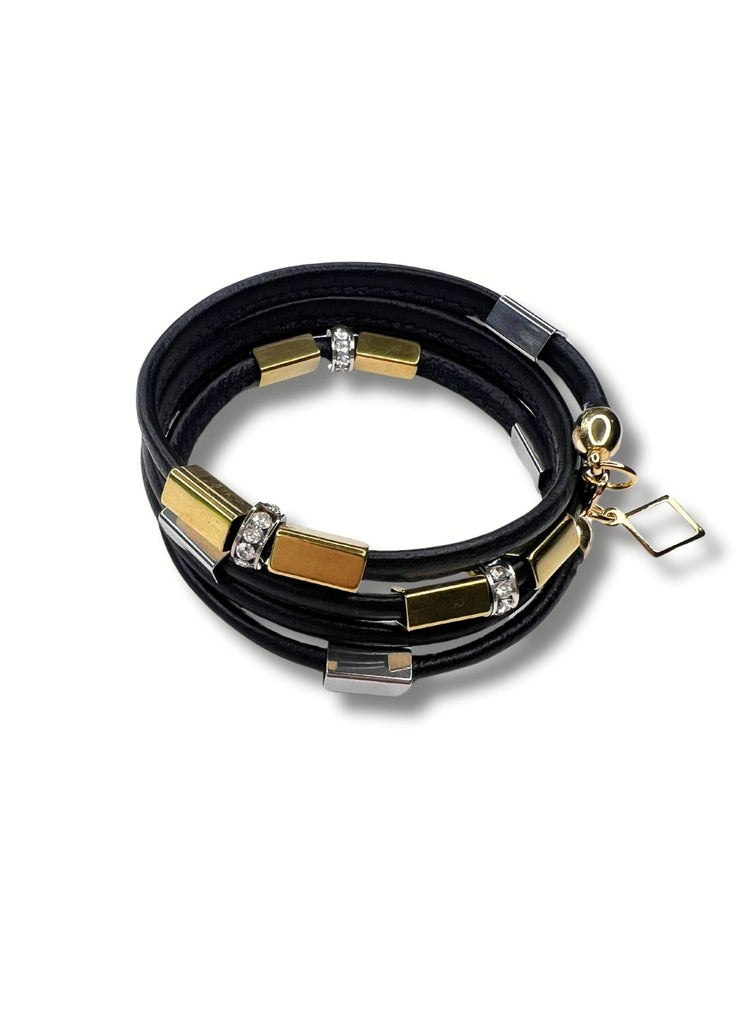 Long Prism Coil Bracelet | Mix Metal