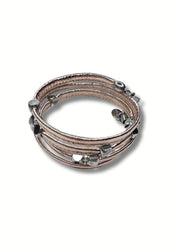 Long Cube Coil Bracelet | Silver