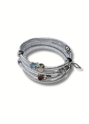 Long Cube Coil Bracelet | Silver