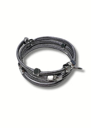 Long Cube Coil Bracelet | Silver