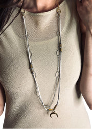 Long Horn Necklace | Mix Metal