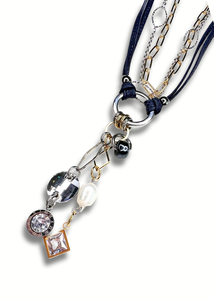 Mélange de perles à double pendentif