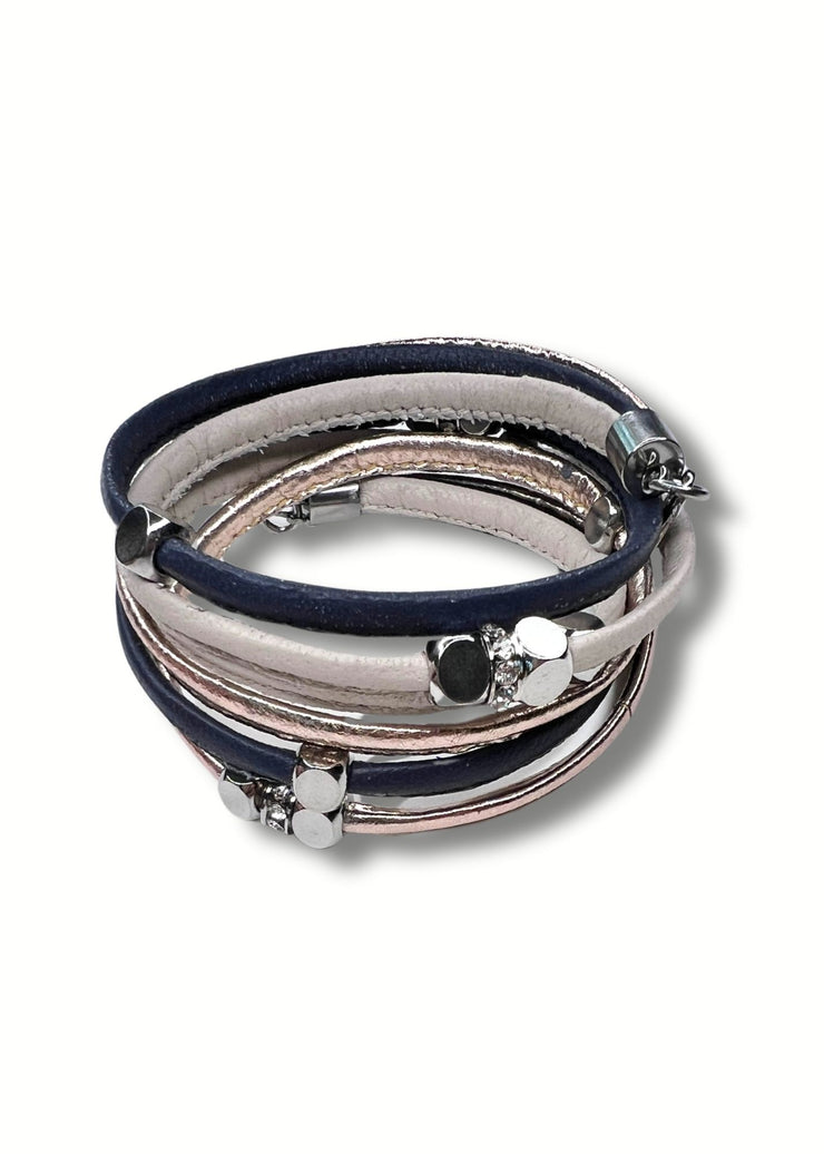 Multi Cube Coil Bracelet | Silver