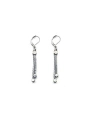 1" Cube Earring | Silver